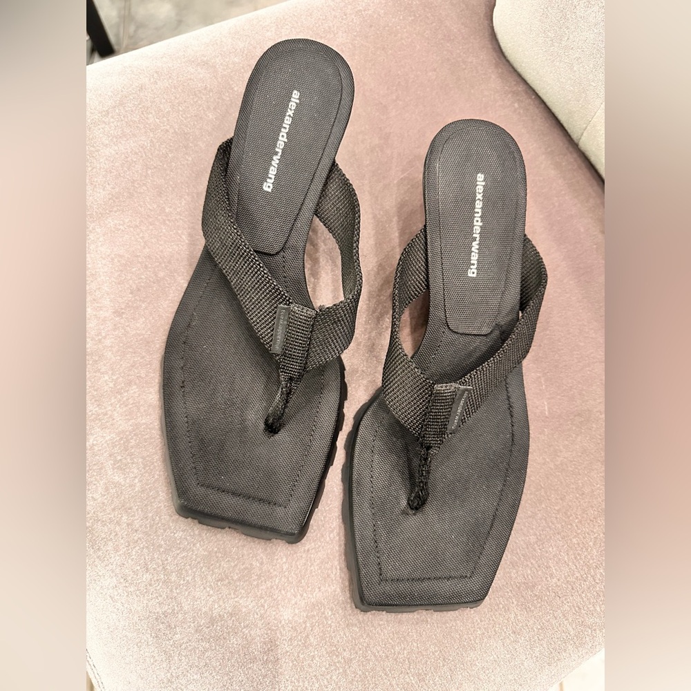 Alexander Wang Black Square-Toe Sandals